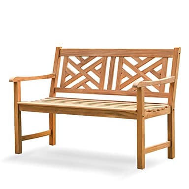 Cambridge Casual Maine 4-Foot Teak Wood Outdoor Garden Bench for Patio Furniture, Weather-Resistant, Comfortable Seating for Porch, Deck, Lawn, Backyard, and Outdoor Spaces