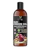 Luxura Sciences Organic Onion Oil | Controls Hair Loss, Dandruff, & Helps with Growth | Infused with 14 Essential Oils for Strong Roots | Sulfate-Free Hair Care | 8.45 Fl Oz/250ml