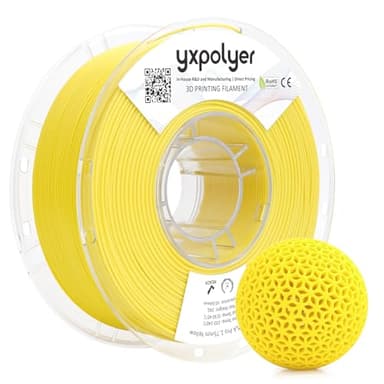 YXPOLYER Flexible PLA Food-Safe 92A Soft PLA 3D Printer Filament 1.75mm 1KG for Printing Dog Chew Toys and Highly Elastic Bouncy Airless Basketball Pet Ball, Yellow