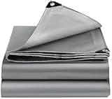EEATUZTL Sliver Tarps Heavy Duty Waterproof, 12 Mil Large Tarps with Grommets and Reinforced Edges, UVResistant, Tear&Fade Resistant, Heavy Duty Covers for Outdoors Patio Camping Roof, 16 * 16 FT