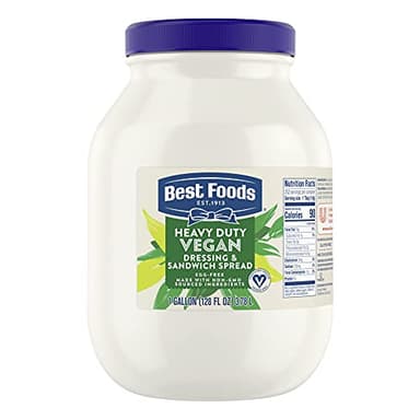 Best Foods Vegan Mayonnaise Jar Made with Non GMO Sourced Ingredients, No Artificial Flavors or Colors, No Cholesterol, Gluten Free, 1 Gallon (Pack of 1)