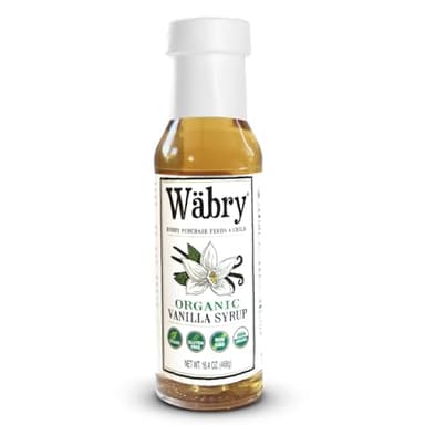 Wäbry Organic Vanilla Syrup – 16.4oz (468g), Natural Coffee Syrup, Perfect for Lattes, Matcha, Tea & Mocktails, Soda, Non-GMO, Dye-Free & Vegan Syrups – BPA-Free Plastic Bottle