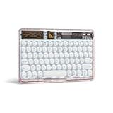 OMOTON Multi-Device Bluetooth Keyboard for iPad, iPhone and Other Bluetooth Enabled Devices, Including iOS, Android, Windows, Easy-Switch up to 3 Devices–Transparent Pink
