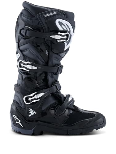 Alpinestars Men's Tech 7 Enduro Boot, Dual-Compound Enduro Sole Grip & Durability, 10, Black/Anthracite/White