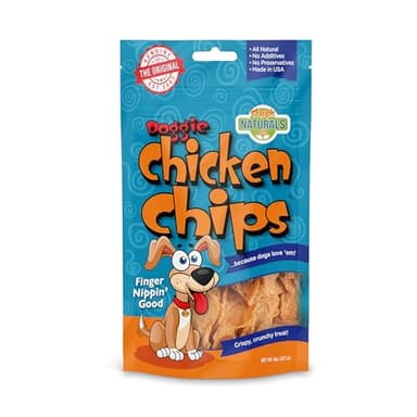Chip's Naturals Doggie Chicken Chips Medium 8oz oz All Natural High Protein Low Calorie Healthy Dog Treats, Grain Free Gluten Free USDA Inspected & Approved Chicken Treat for Dogs, Pet Supplies