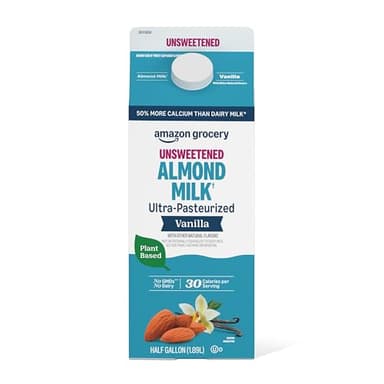 Amazon Grocery, Vanilla Unsweetened Almond Milk, 64 fl oz (Previously Amazon Fresh, Packaging May Vary)