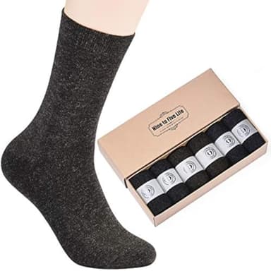 NinetoFiveLife Pack of 6 Mens Socks Merino Wool Socks for Men Casual Dress Socks Soft and Comfortable Breathable Size 6-12