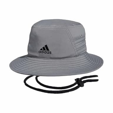 adidas Victory Bucket Hat Lightweight Moisture Wicking UPF 50 Sun Hat Fishing Camping (Gray)