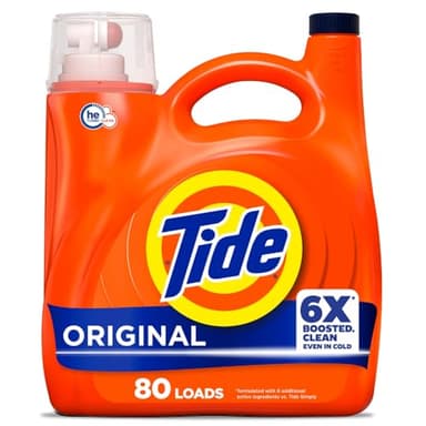 Tide Laundry Detergent Liquid, Original Scent, 80 Loads, 105 FL OZ, Works on 100% of Common Stains, Laundry Soap, Liquid Laundry Detergent