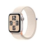 Apple Watch SE (2nd Gen) [GPS 40mm] Smartwatch with Starlight Aluminum Case with Starlight Sport Loop. Fitness & Sleep Tracker, Crash Detection, Heart Rate Monitor, Carbon Neutral