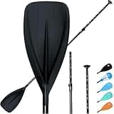 Karltion SUP Paddle - Adjustable 3 Pieces Stand-Up Board Paddles Floating Aluminum Alloy Shaft Easy Packable Travel SUP-Black