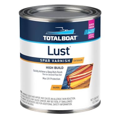 TotalBoat Lust Marine Spar Varnish for Boats & Wood - High Gloss Quart