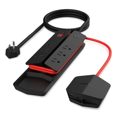 Monster Power Center Vertex Surge Protector with Detachable USB Power Strip, Surge Protector Power Strip - 6 AC Outlets, 2 USB-A Ports &1 USB-C Port