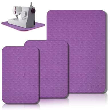 Drydiet 3 Pcs Sewing Machine Muffling Mat Pedal Mat Sewing Machine Pad No Slip Rubber Stay in Place Mats for Calms Vibration(Pink Purple,15 x 20 Inch,14 x 9 Inch,14 x 11 Inch)