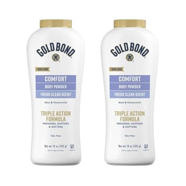 Gold Bond Comfort Body Powder, 10 oz., Talc-Free, Fresh Clean Scent With Aloe & Chamomile, Pack of 2