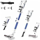 whall Cordless Vacuum Cleaner, Upgraded Strong Suction Brushless Motor Cordless Stick Vacuum Cleaner,Lightweight Handheld Vacuum for Home Pet Hair Carpet Hard Floor,up to 55mins Runtime,White