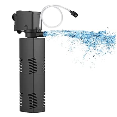 TARARIUM Aquarium Filter for 55-150 Gal. Tank Crystal 300GPH Biochemical Filtration Powerful Pump Submersible Internal Fish Tank Filters Large Tank Pond Clear Wavemaker Air Supply 4 in 1