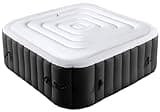Tlswshsy 4.2Ft Inflatable Hot Tub Cover- Energy Saving Lid for Square Hot Tub- Foldable Protective Rain Overflow Cover for Inflatable Outdoor Hot Tubs