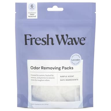 Fresh Wave Lavender Odor Eliminating & Deodorizing Packs | Bag of 6 | Safer Odor Relief for Small Spaces | Natural Plant-Based Odor Eliminator | Odor Absorbers for Home