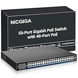 48 Port Gigabit PoE Switch Unmanaged with 48 Port IEEE802.3af/at PoE+@400W, 2 x 1G SFP, NICGIGA 50 Port Network Power Over Ethernet Switch, Desktop/Rackmount