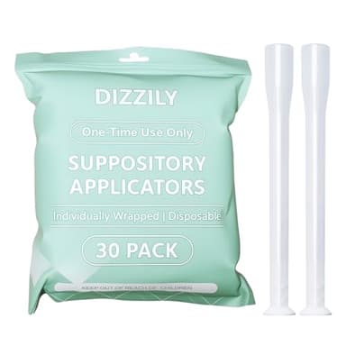 Dizzily 30 Pack Disposable Vaginal Suppository Applicators for Women, Individually Wrapped, Hygienic - Fits Most Boric Acid Suppositories, Pills, Tablet, Cap-sules and Feminine Care Applicator