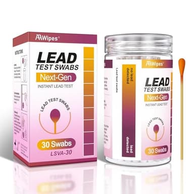 AAwipes Lead Test Kit 30 Swabs Enhanced Lead Testing Formulation At Home Lead Paint Test Kit Testing for Paint Ceramics - Quick Results in 30s Lead Detector (30)