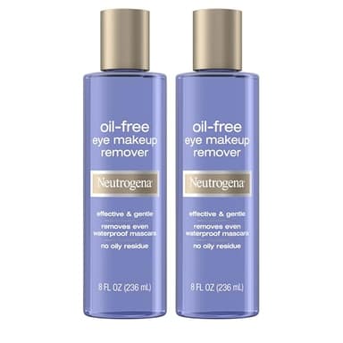 Neutrogena Oil-Free Eye Makeup Remover & Cleanser, Gentle & Non-Greasy Makeup Remover for Waterproof Mascara, 8 fl. Oz, 2 Pack