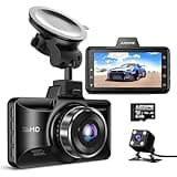 AZDOME M01 Dual Dash Cam Front and Rear with Free 64GB Card, 3" Screen Dual Dashboard Camera for Car, Built-in ADAS G-Sensor, 24H Parking Mode Car Camera (M01 Pro)