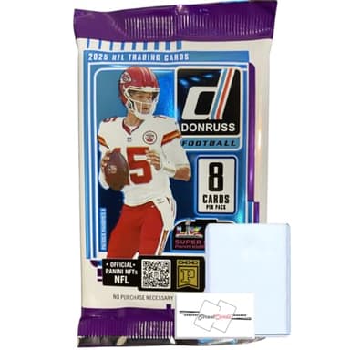 2025 Donruss Football NFL Retail Pack Trading Cards + Toploader and StreetCards Magnet! Look for Downtown!