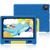ApoloMedia Kids Tablet 10 inch, Tablets for Kids Ages 3-7 with EVA Case, 32GB Storage(TF Expand 512GB), Pre-Installed Google Kids Space, Family Link, Child Education Contents, 5000mAh Battery - Blue