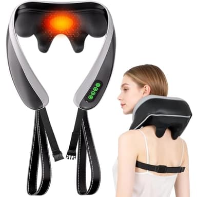 Senluyi 6D Neck Massager for Pain Relief Deep Tissue, Kneading Shiatsu Neck and Shoulder Massager with Heat,Cordless Massager for Back and Shoulder Pain, Gifts for Women Men Home Office Christmas