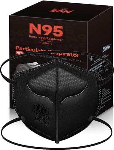 N95 Masks NIOSH Approved for Adults, 50 Pack Individually Wrapped, Particulate Respirator N95 Face Masks Universal Fit Comfortable