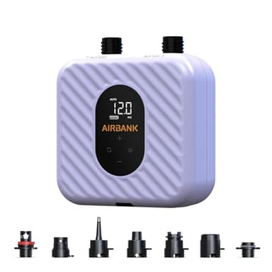 AIRBANK Rechargeable Paddle Board Pump Electric SUP Pump, 38.5Wh Battery, Easy Inflation & Lightweight Air Pump Dual Stage High Pressure for Kayak, Kite Wings, Inflatable Boats