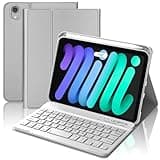 iPad Mini 7th (A17 Pro, 2024) Keyboard Case for iPad Mini 6th Gen2021-8.3in Wireless Keypad for A17 8.3'' Case with Pen Slot, Smart Cover for Apple Mini-7/6 Gen Detachable Keyboard, Grey