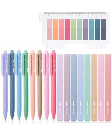 Mr. Pen Aesthetic Bible Highlighter and Pen Set, 16 Pack, 200 Sheets Transparent Sticky Tabs, No Bleed, Chisel Tip