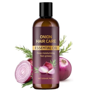 Onion & Rosemary Hair Oil for Hair Growth, Hydrating Anti-Frizz Onion Hair Oil for Dry Hair, Hair Care Essential Oil Deep Moisturizing Non-greasy for All Hair Type 6.76 Fl Oz (200ml)