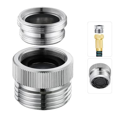 Faucet Adapter with Aerator Faucet to Hose Adapter, Faucet Adapter to Garden Hose Attachment for Sink Faucet to Garden Hose Adapter 3/4" GHT Thread Chrome