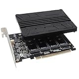 COMeap Quad NVMe PCIe Adapter M.2 NVMe SSD to PCI-e 4.0 3.0 x16 Card with Individual LED Indicator Heat Sink Support 2230 2242 2260 2280 NVMe SSD (PCI-e Bifurcation Required)