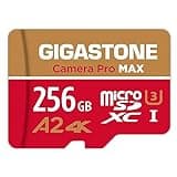 [5-Yrs Free Data Recovery] GIGASTONE 256GB Micro SD Card, 4K Camera Pro MAX, Compatible with Gopro, Dash Cam, DJI, Drone, Security Camera, Speed Up to 130MB/s, UHS-I A2 4K U3 C10, with Adapter