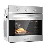 Empava 24 inch Electric Single Wall Oven with 6 Cooking Funcitons, Built-in Convection System with Mechanical Knob Control, Stainless Steel