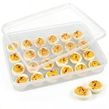 HANSGO Deviled Egg Containers with Lid, Deviled Egg Tray Holder Carrier with Lid for 24 Eggs for Home Party Kitchen Supplies Refrigerator Storage