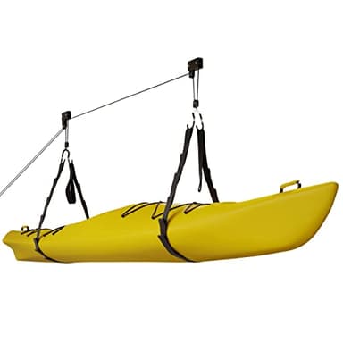 Kayak Storage Hoist - Overhead Pulley System with 125lb Capacity for Canoes, Bikes, Ladders, and More - for up to 12-Foot Ceilings by Rad Sportz