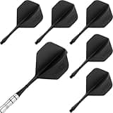 CyeeLife 6pcs Moulded Dart Flights and Shafts 2BA,one Piece Integrated Accessory CF01 Black-M
