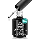 beetles Gel Polish No Wipe Gel Top Coat - Clear Color Top Coat Gel Nail Polish Shine Finish and Long Lasting, Soak Off Nail Lamp, 15ml Gift for Girls