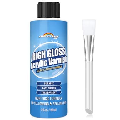 MCTRHG Gloss Varnish for Acrylic Painting, Artist's Acrylic Varnish, Non-Yellowing, Non-Toxic, Anti-Crazing, High Gloss Finish, Clear Coat for Artwork, for Pro & Hobby Artists