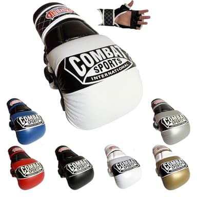 Combat Sports Max Strike MMA Training Gloves, Open Palm Fingerless Gloves for MMA, Muay Thai, and Kickboxing