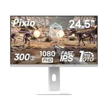 Pixio PX257 Hayabusa White 24.5 inch (24 inch / 25 inch Equivalent) 300Hz Refresh Rate FHD 1080p Resolution Fast IPS Panel 1ms GTG Response Time Gaming Monitor