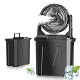 GHORA Portable Misting Fan with Remote,Camping Fan with 20000mAh Rechargeable Battery,9L Water Tank,4 Speed Levels,4 Spray Modes,RGB Lights for Fishing,Travel,Garden Parties,Outdoor Indoor Cooling