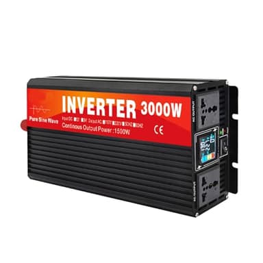 HENGJINGTR 3000 Watt Pure Sine Wave Inverter,DC 12V24V to AC 110V/220V Pure Sine Wave Car Power Inverter with 2 Car Plug, for Home Appliances, RV Camping,12v to 220v