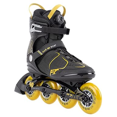 K2 F.I.T. 90 Boa Gray Mens Inline Skates - Gray/Mustard / 10.5